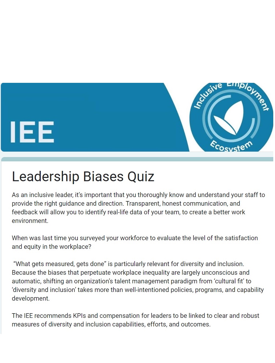 Read more about the article Leadership Biases Quiz