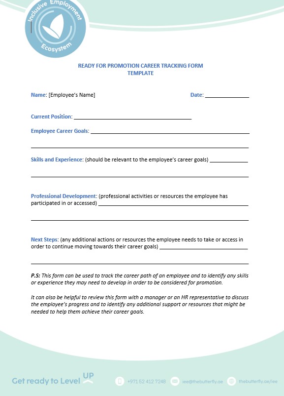 Read more about the article Ready For Promotion Career Tracking Form Template