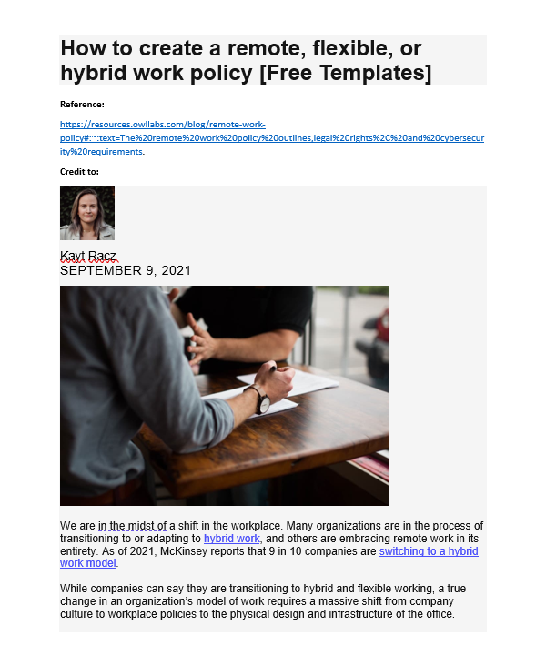 Read more about the article How to create a remote, flexible, or hybrid work policy – Template