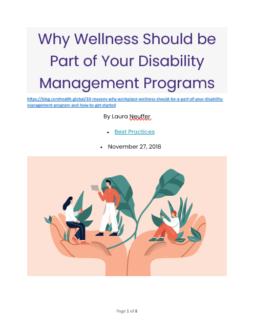 Read more about the article Why Wellness Should be Part of Your Disability Management Programs